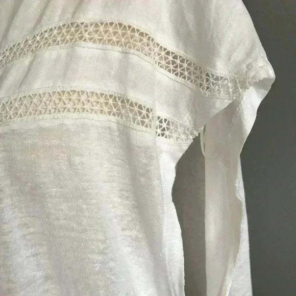 Two by Vince Camuto Linen Jersey Crotchet Top Sz L - Picture 8 of 8